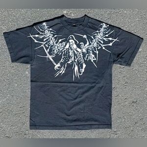 Y2K 2000s Skull Pirates Print T-Shirt Size (M)